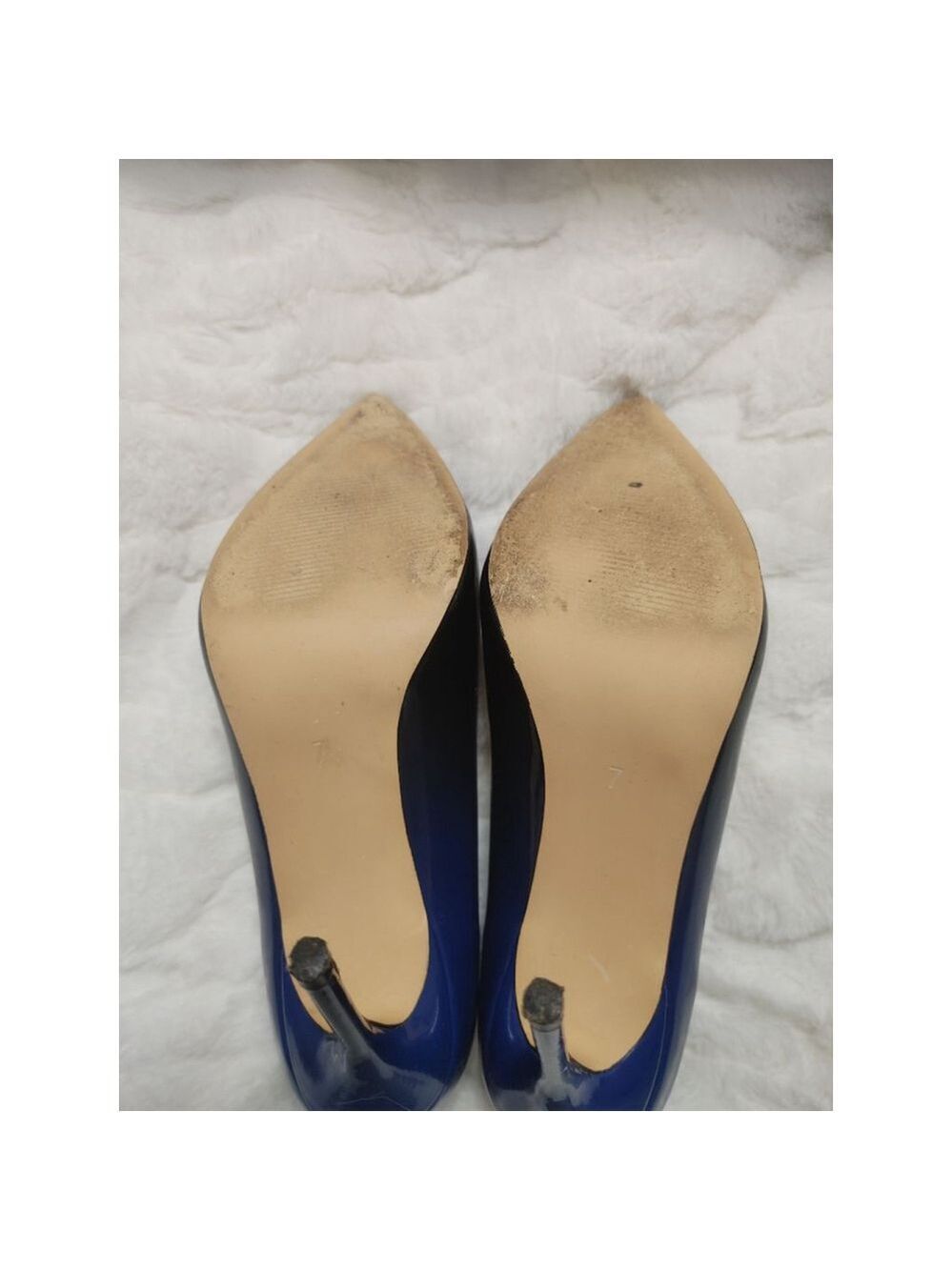 Women's COLETER Black to Blue Fade Patent Leather Pointed Toe Stilleto Heels 7 - Picture 5 of 12